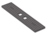 LEGO® Brick: Train Base 6 x 28 with 6 Holes and Twin 2 x 2 Cutouts 92339 | Color: Dark Stone Grey