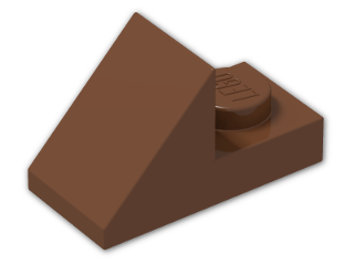 LEGO® Brick: Slope Plate 45 2 x 1 92946 | Color: Reddish Brown