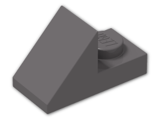 LEGO® Brick: Slope Plate 45 2 x 1 92946 | Color: Dark Stone Grey
