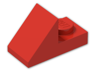 LEGO® Brick: Slope Plate 45 2 x 1 92946 | Color: Bright Red