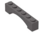 LEGO® Brick: Arch 1 x 6 Raised 92950 | Color: Dark Stone Grey
