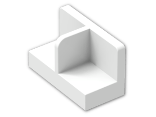 LEGO® Brick: Panel 1 x 2 x 1 with Thin Central Divider and Rounded Corners 93095 | Color: White