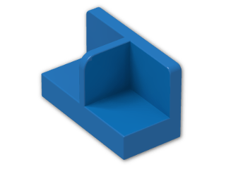 LEGO® Stein: Panel 1 x 2 x 1 with Thin Central Divider and Rounded Corners 93095 | Farbe: Bright Blue