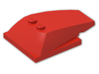 LEGO® Brick: Wedge 6 x 4 x 1.333 with 4 x 4 Base 93591 | Color: Bright Red