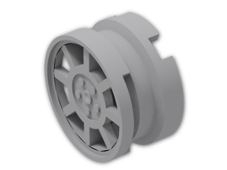 LEGO® Brick: Wheel Rim 6.4 x 11 with 8 Straight Spokes 93593 | Color: Medium Stone Grey