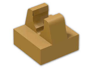 LEGO® Brick: Tile 1 x 1 with Clip with Centre Notch 93794 | Color: Warm Gold