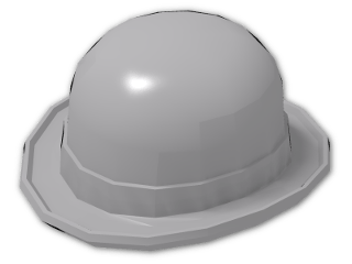 LEGO® Stein: Minifig Hat Bowler 95674 | Farbe: Medium Stone Grey