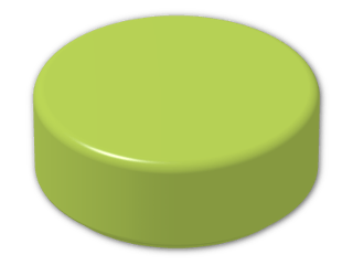 LEGO® Brick: Tile 1 x 1 Round with Groove 98138 | Color: Bright Yellowish Green