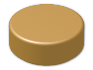 LEGO® Brick: Tile 1 x 1 Round with Groove 98138 | Color: Warm Gold