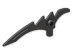 LEGO® Brick: Minifig Weapon Crescent Blade Serrated with Bar 0.5L 98141 | Color: Metallic Dark Grey