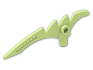 LEGO® Brick: Minifig Weapon Crescent Blade Serrated with Bar 0.5L 98141 | Color: Spring Yellowish Green