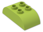 LEGO® Brick: Duplo Brick 2 x 4 with Curved Top 98223 | Color: Bright Yellowish Green