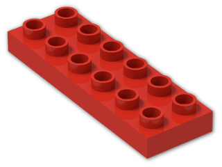LEGO® Brick: Duplo Plate 2 x 6 98233 | Color: Bright Red