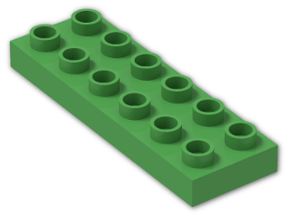 LEGO® Brick: Duplo Plate 2 x 6 98233 | Color: Bright Green