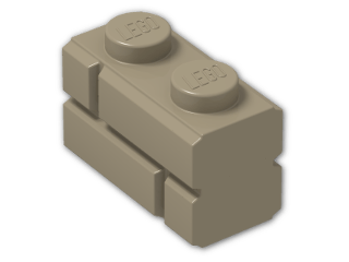 LEGO® Brick: Brick 1 x 2 with Embossed Bricks 98283 | Color: Sand Yellow