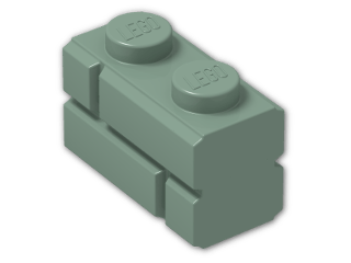 LEGO® Stein: Brick 1 x 2 with Embossed Bricks 98283 | Farbe: Sand Green