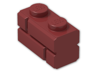 LEGO® Brick: Brick 1 x 2 with Embossed Bricks 98283 | Color: New Dark Red