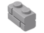 LEGO® Brick: Brick 1 x 2 with Embossed Bricks 98283 | Color: Medium Stone Grey