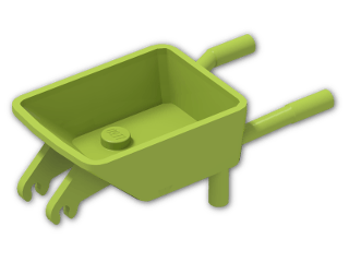 LEGO® Brick: Wheelbarrow with Two Studs and 1 Front Wheel Holder 98288 | Color: Bright Yellowish Green