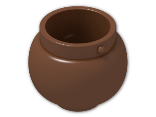 LEGO® Brick: Minifig Pot Small with Handle Holders 98374 | Color: Reddish Brown
