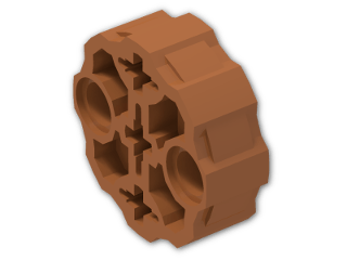 LEGO® Brick: Technic Connector Circular with 2 Pin Holes and 3 Axle Holes 98585 | Color: Dark Orange