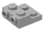 LEGO® Brick: Plate 2 x 2 x 0.667 with Two Studs On Side and Two Raised 99206 | Color: Medium Stone Grey