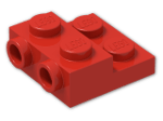 LEGO® Stein: Plate 2 x 2 x 0.667 with Two Studs On Side and Two Raised 99206 | Farbe: Bright Red