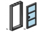 LEGO® Bulk Bricks 1 x 4 x 6 Black Door Frame with Transparent Blue Panes 3449 released in 2000 - Image: 1