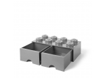 LEGO® Gear LEGO® 8-Stud Medium Stone Gray Storage Brick Drawer 5005720 released in 2019 - Image: 2