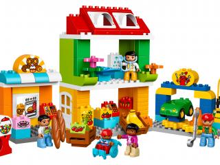 LEGO® Duplo Stadtviertel mit Gewerbe und Figuren